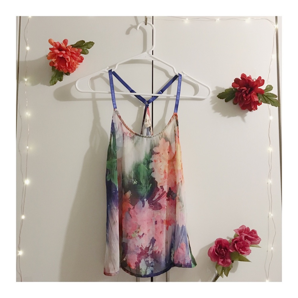 Colorful floral blouse cami